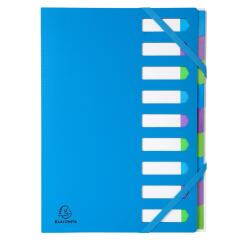 Trieur rigide HARMONIKA® Campus Neon dos extensible 9 compartiments - Bleu