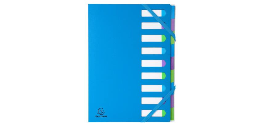 Trieur rigide HARMONIKA® Campus Neon dos extensible 9 compartiments - Bleu