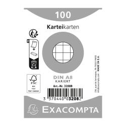 Pk100 Exa Rec Cards 55x74 Square Wht - White