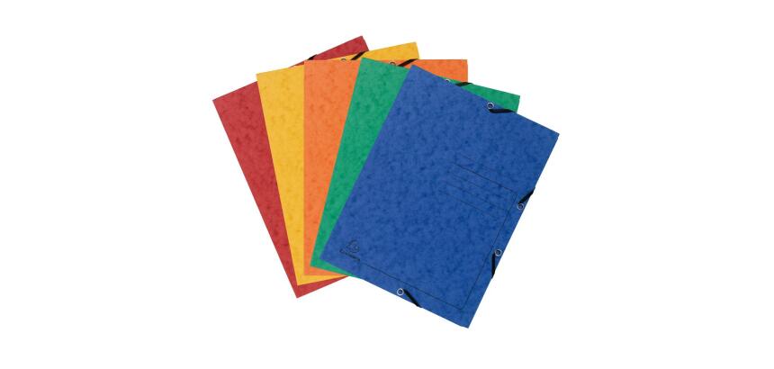 Carpetas con gomas 3 solapas impresas 355 g/m2 - Colores surtidos