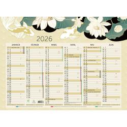 Calendrier Japon 55 x 40,5 cm Semestriel 2026 - Multicolore