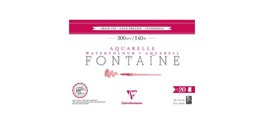 Fontaine bloc collé 4 côtés 20F 36x51cm 300g grain fin