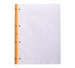 Rhodia Side bloc agrafé côté A4+ 22,3x29,7 cm 80 feuillets Seyès mprf + perforation 4 trous 80g - Orange
