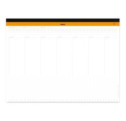 Rhodia sous-main semainier entoilé A3 (30,9x42 cm) 60 feuillets microperforés - Blanc