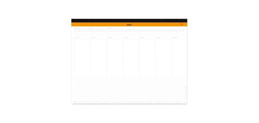 Rhodia sous-main semainier entoilé A3 (30,9x42 cm) 60 feuillets microperforés - Blanc