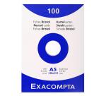 Estuche Exacompta de 100 fichas Exacompta cartulina bristol - liso sin taladro 148x210mm - Blanco