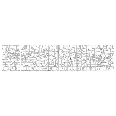 Echarpe 100% soie - 145x43cm Vitrail - Blanc
