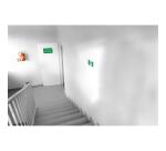 Panneau PVC adhésif antidérapant évacuation gauche 20x20 cm - Vert