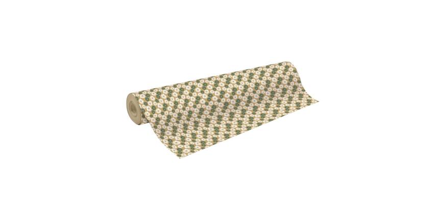 Kraft brut 70g, rl 50x0,70m Pâquerettes - Blanc