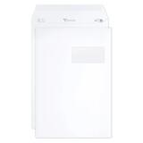 Boite de 250 Pochettes Blanches C4-229x324 mm - Auto-Adhésives -120g/m2- Fenêtre Papier Cristal 50x100 (position 50/20) - Blanc