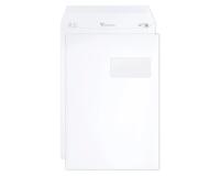 Boite de 250 Pochettes Blanches C4-229x324 mm - Auto-Adhésives -120g/m2- Fenêtre Papier Cristal 50x100 (position 50/20) - Blanc