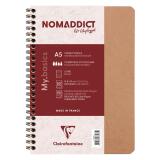 Clairefontaine Nomaddict Notebook - A5 - Lined - 50 Sheets - 90gsm ? Wirebound - Havana||