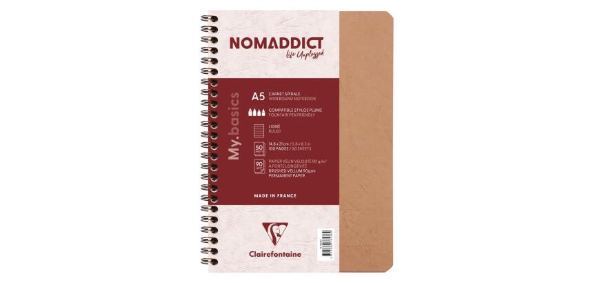 Cahier reliure intégrale Age Bag A5 100 pages ligné - Tabac