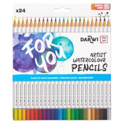 Darwi For You boite de 24 crayons de couleur aquarellables - Assortiment