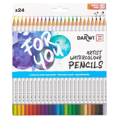 Darwi For You boite de 24 crayons de couleur aquarellables - Assortiment