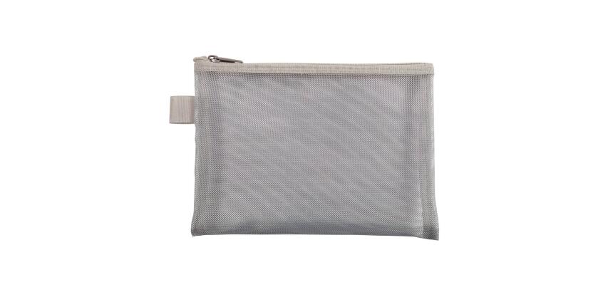 Pochette zip nylon argent - Argent