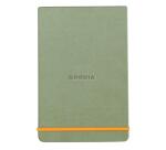 Rhodiarama Webnotepad rembordé rigide A5 192 pages ligné microperforé papier ivoire 90g fermeture élastique - Céladon