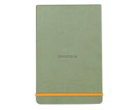 Rhodiarama Webnotepad rembordé rigide A5 192 pages ligné microperforé papier ivoire 90g fermeture élastique - Céladon