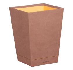 Rhodiarama corbeille à papier simili cuir italien 27x27x32 cm - Bois de rose
