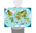 Puzzle éducatif, Planisphère - Multicolore