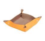 Rhodiarama vide-poche réversible simili cuir italien 12x12x4,5 cm - Taupe