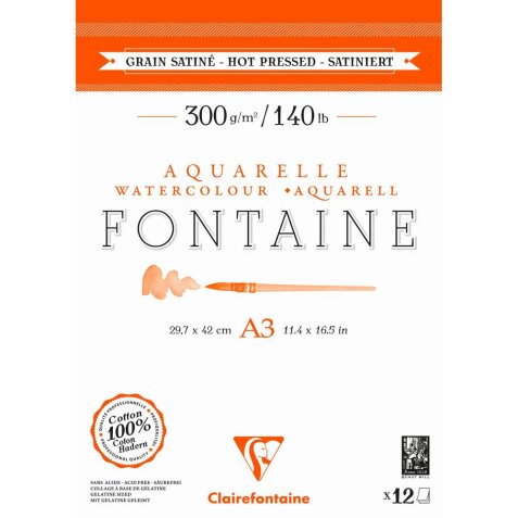 Fontaine bloc collé 2 côtés 12F A3 300g grain satiné