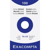 Étui de 100 fiches - bristol uni non perforé 75x125mm - Blanc