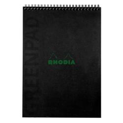 Greenpad bloc à reliure intégrale recyclé et recyclable en carte souple 350 g/m2 - A4+ 22,5x29,7 cm 80 feuillets Ligné - Papier Clairefontaine recyclé 90 g/m2 - Noir - New - Noir