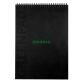 Greenpad bloc à reliure intégrale recyclé et recyclable en carte souple 350 g/m2 - A4+ 22,5x29,7 cm 80 feuillets Ligné - Papier Clairefontaine recyclé 90 g/m2 - Noir - New - Noir