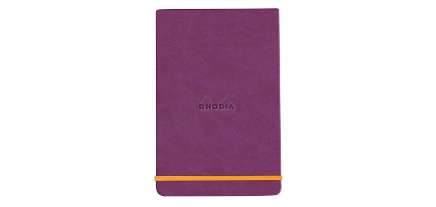 Rhodiarama Webnotepad rembordé rigide 9x14 cm 192 pages ligné microperforé papier ivoire 90g fermeture élastique - Violet