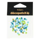 Sachet 60 coeurs 0,5cm - bleu/vert - Bleu