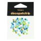 Sachet 60 coeurs 0,5cm - bleu/vert - Bleu