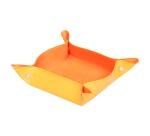 Rhodiarama vide-poche réversible simili cuir italien 12x12x4,5 cm - Tangerine