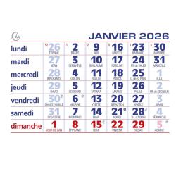 Recharge de feuillets mensuels 10,8 x 6,4 cm pour chevalet cartonné 13,5 x 10,5 cm 2026 - neutre