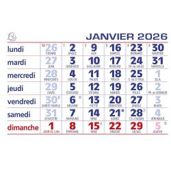 Recharge de feuillets mensuels 10,8 x 6,4 cm pour chevalet cartonné 13,5 x 10,5 cm 2026 - neutre