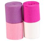 PAPIER CRÉPON IGNIFUGÉ, 4 bandes au format 5cmx10m - Assortiment rose