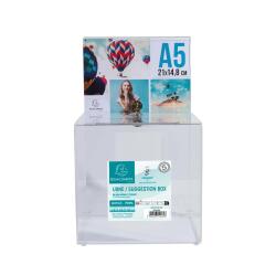 Suggestion box with A5 sign holder lockable 21cm Office - Crystal