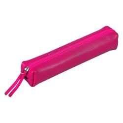 CUIR TEINTÉ Trousse SLIM 19,5x2,5x4 cm Framboise