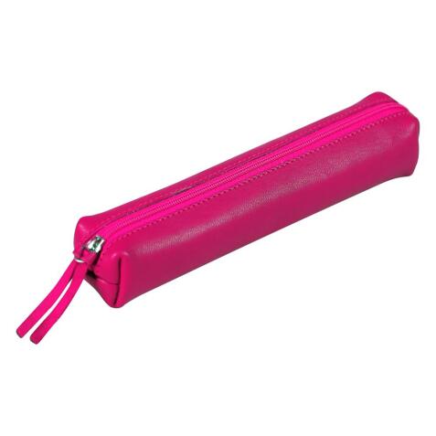 CUIR TEINTÉ Trousse SLIM 19,5x2,5x4 cm Framboise
