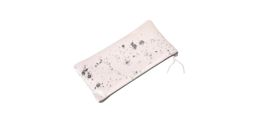 COSMICUIR DAIM Trousse plate 22x11cm - Argent
