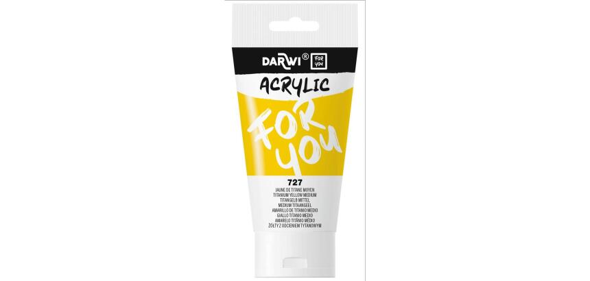 Darwi For You tube de peinture acrylique 75 ml - Jaune de titane moyen