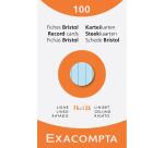 Fichas de cartulina bristol 205 g/m2 - Rayado - 75x125 mm - Colores surtidos