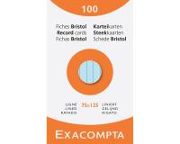 Fichas de cartulina bristol 205 g/m2 - Rayado - 75x125 mm - Colores surtidos