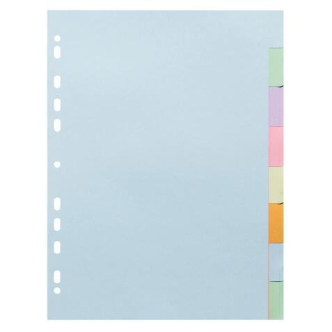 Intercalaires carte pastel 170g Forever 8 positions - A4 - Couleurs assorties pastels