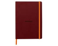 Rhodiarama carnet souple A5 160 pages ligné papier ivoire 90g fermeture élastique - Lie de vin