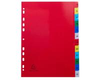 Intercalaires imprimés mensuels PP couleurs Janv-Décembre - A4 - Couleurs assorties