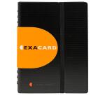 Portabiglietti da visita spiralati Exacard, 20 buste rimovibili, 120 biglietti da visita - 20x14,5cm - Nero
