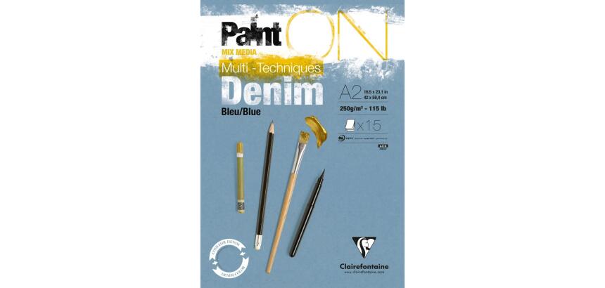 PaintON Bleu Denim bloc collé 15F A2 250g - Denim