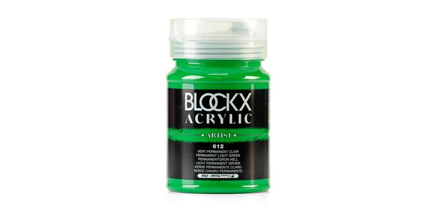 Peinture acrylique fine pot 500ml - Vert permanent clair