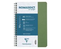 Cahier reliure intégrale Age Bag A5 100 pages petits carreaux - Vert